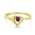 thumbnail image 6 of 10k Yellow Gold Round Amethyst Heart Ring, 6 of 6
