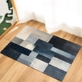 Abstract Geometric Door Mat Distressed Blue Black Grey Color Block ...
