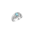 thumbnail image 3 of RYLOS Mens Rings 14K White Gold Ring 6X4MM Oval Shape Gemstone & Diamond Ring Blue Topaz December Birthstone Rings For Man Gold Rings Size 13, 3 of 7