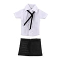 thumbnail image 1 of Ropa para figuras femeninas en miniatura, falda corta, camisa con , ropa para figuras de acción, para de muñecas femeninas de 6 pulgadas, 1/12 Camisa blanca, 1 of 8
