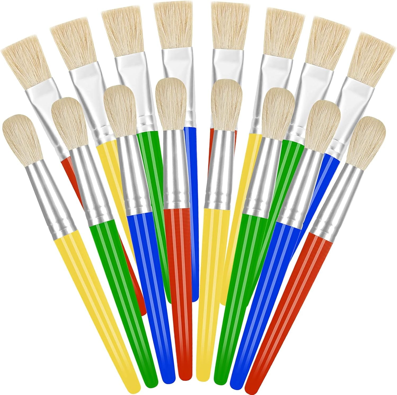 Artisanal Chubby Paint Brushes for Toddlers, Easy Grip Handles Enhance Dexterity, Anti-Shedding Soft Nylon Hair Promotes Precision, Ideal for All Types of Paint, Cultivate a Love