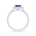 thumbnail image 2 of ANGARA Natural Round 1.45 ct Tanzanite Halo Ring with Diamond Accents in 14K White Gold for Women (Size-7mm) | December Birthstone, Anniversary, Jewelry Gift for Women | Natural Tanzanite Ring, 2 of 10