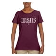 thumbnail image 2 of Wild Bobby Jesus the Way. The Truth. The Life Inspirational/Christian Women Graphic Tee, Maroon, X-Large, 2 of 5