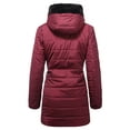 thumbnail image 4 of Ma Croix Womens Winter Lightweight Poly Down Puffer Hooded Parka Coat, 4 of 9