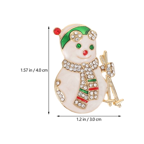 PENIKOKO 2-Pack Snowman Brooch Set Christmas Rhinestone Alloy Lapel Pins for Scarves, Bags, and Holiday Accessories