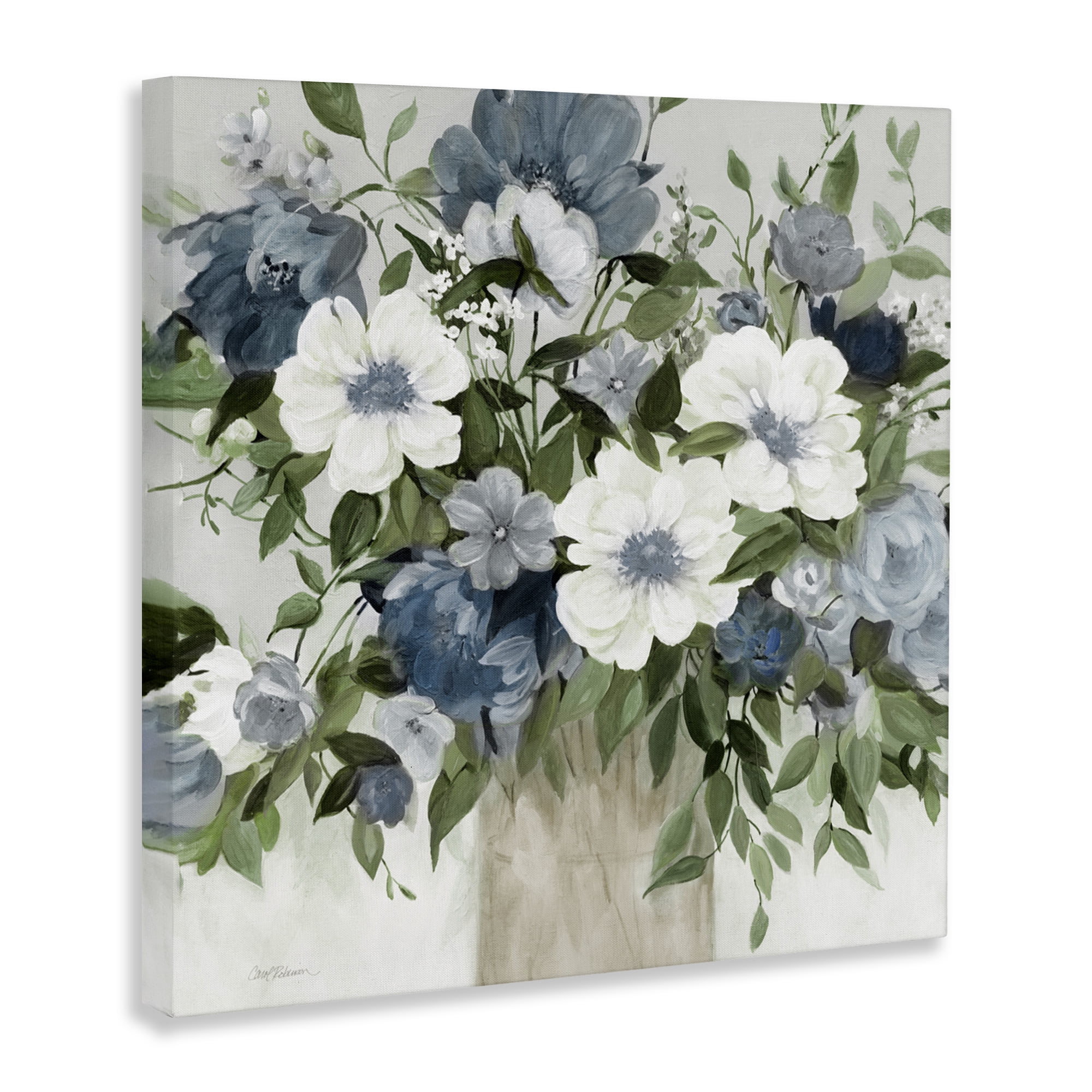 Stupell Industries White & Grey Blossoms Canvas Wall Art, design by Carol Robinson