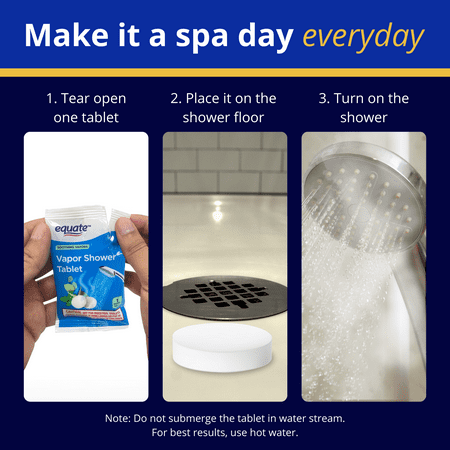 Equate Soothing Vapor Shower Tablets, Eucalyptus & Menthol, 3 Count, Compare to Vicks® VapoShower™