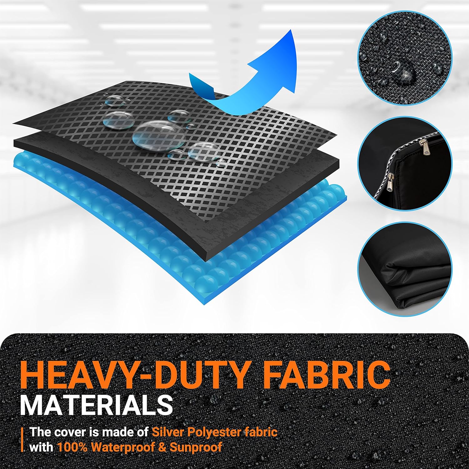 OhhGo Washing Machine Cover, Waterproof Machine Protection Cover, Black Coated Dustproof Fabric Washer Dryer Fit for Front Load Washer Dryer, All Weather Protection