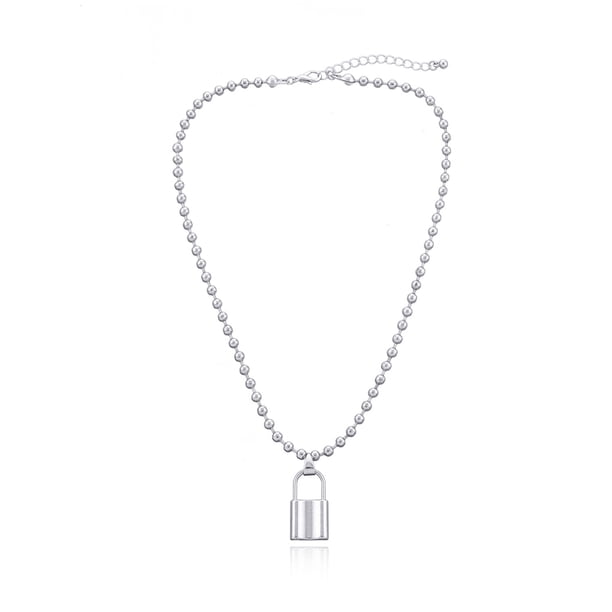 Collar de cadena para hombre, colgantes colgantes de plata firme ajustable, accesorios para suéteres para mujer, gargantillas para el Día de San Valentín para chicas adolescentes Inevent AP009189-00