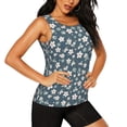 thumbnail image 2 of Easygdp Blue Flower Women's Workout Tank Top, Running Top, Hiking Shirt, Quick-Dry for Running, Yoga, Hiking - X-Large, 2 of 9