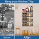 thumbnail image 3 of Pcs Wall-Mounted Spice Rack, Kitchen Spice Rack with Self-Adhesive Hooks and Screws, No Drilling, Spice Rack for Kitchen Bathroom Balcony, Kitchen Sto, 3 of 5