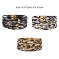 thumbnail image 4 of Sonducket Pulseras de cuero con hebilla de aleación de múltiples capas Joyería de con estampado de leopardo Ropa, zapatos y accesorios Miscelánea Negro Sonducket AP010180-01, 4 of 6