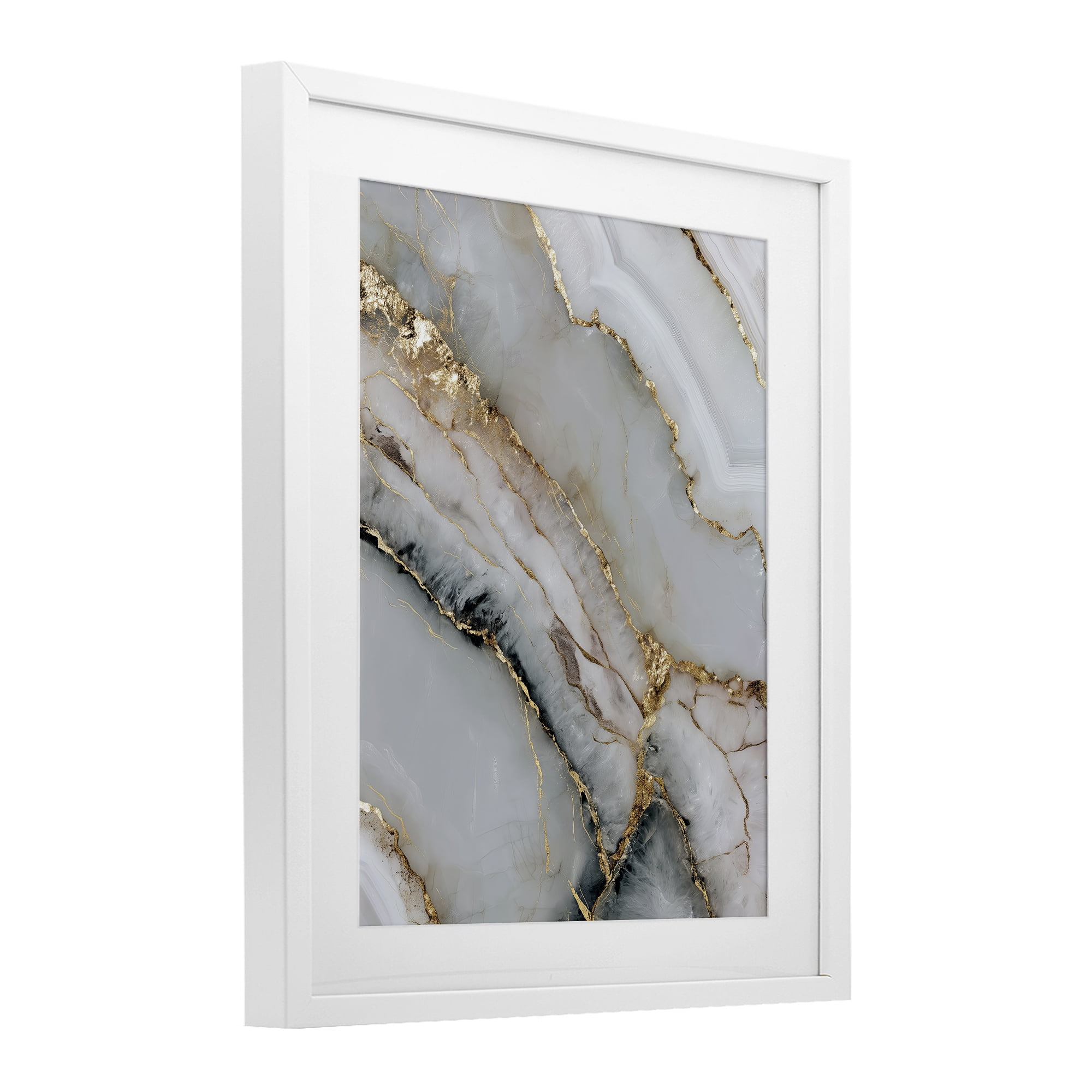 Stupell Industries Glinting Abyss Geode White Framed Print Under Glass, design by Svetlana Aleynikova