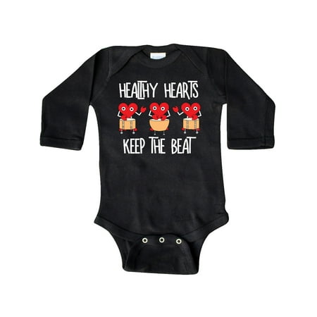 

Inktastic Healthy Hearts White Text Gift Baby Boy or Baby Girl Long Sleeve Bodysuit