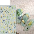 thumbnail image 3 of 6 Sheet Flower Nail Art Sticker Decals Spring Summer 5D Exquisite Pattern Nail Art Supplies Self-Adhesive Luxurious Nail Art Decoration White Flower D, 3 of 4
