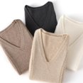 thumbnail image 4 of Amazhiyu Womens 100% Wool Sweater Vest Sleeveless V Neck Sweaters Knitted Ribbed Pullover Tops, 4 of 6