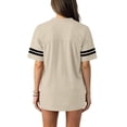 thumbnail image 4 of Bbyeadc Soccer Jerseys for Men Short Sleeve Cotton Striped Trim Jerseys V Neck Breathable Shirt Fashion Sport Game Sportswear,Brown (X-Large), 4 of 5