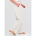 thumbnail image 3 of ANRABESS Womens Casual Wide Leg Pants Elastic Waist Drawstring Lightweight Flowy Beach Palazzo Pants with Pockets, 3 of 8