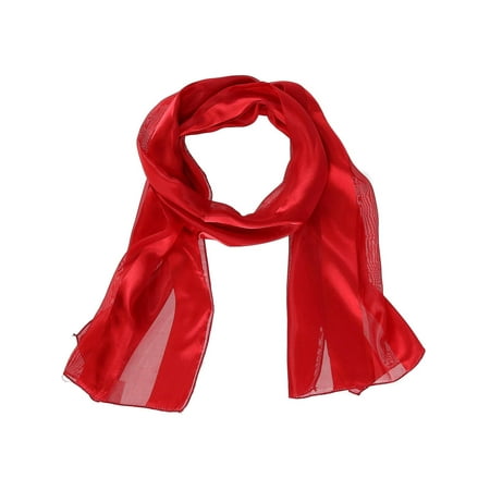 Women's Long Solid Satin Scarf (Best Stitch For Scarf)