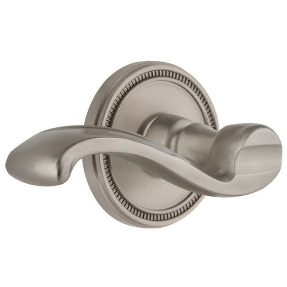 Grandeur Solprt_Prv_238_Lh Soleil Solid Brass Left Handed Privacy Door Lever Set - Nickel