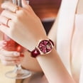 thumbnail image 3 of enjoywould Montre Étanche pour Femmes avec Calendrier Lumineux Surface Miroir Bracelet en Faux Cuir Réglable, 3 of 4