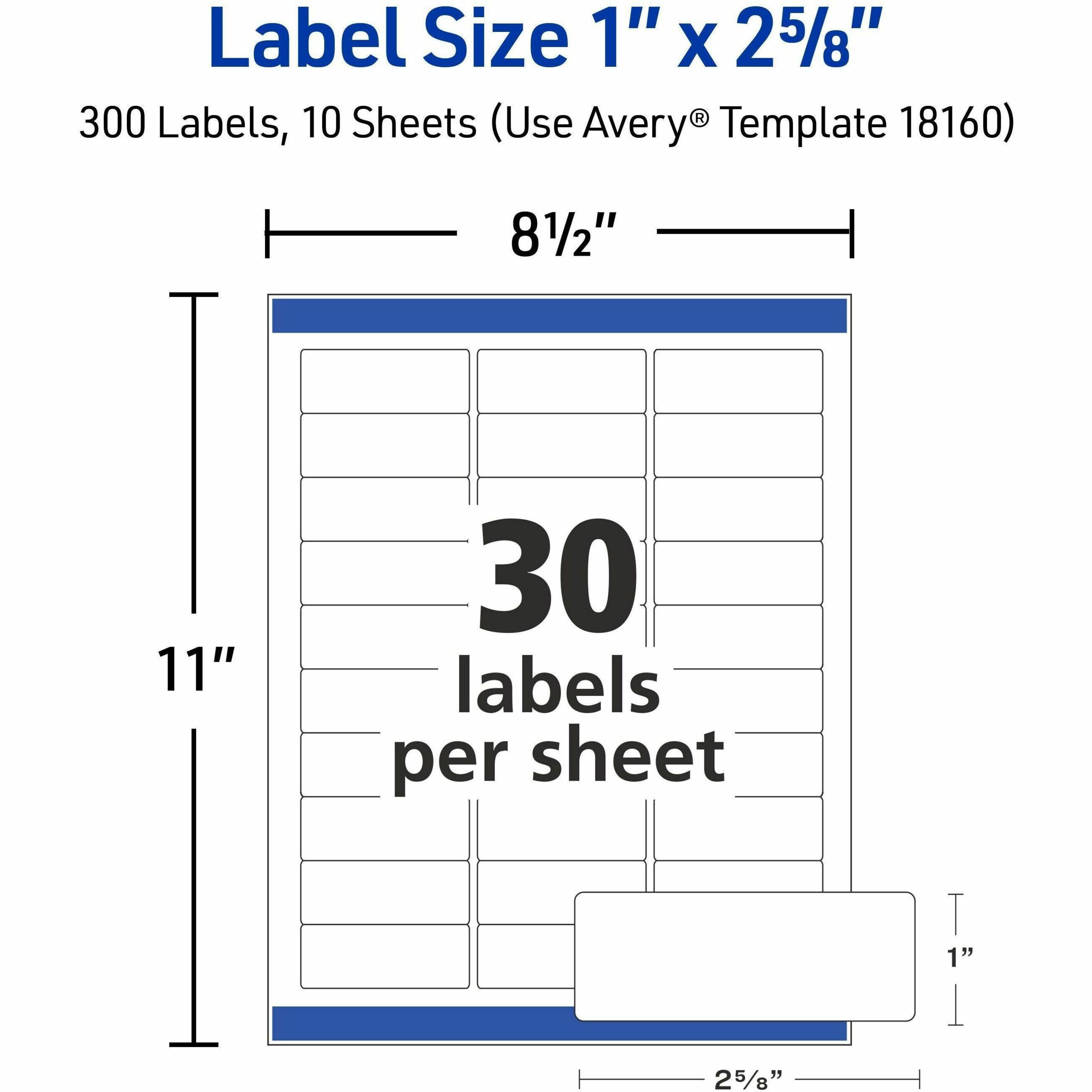 Avery G Peal Sure Feed Address Labels, Permanent Adhesive, White