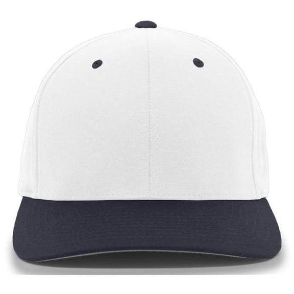 430C.221.S-M Twill Flexfit Cap, White & Navy - Small & Medium
