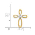 thumbnail image 2 of 14k Solid Yellow Gold Diamond Religious Faith Cross Pendant Necklace Slide Pendant 19x14mm Wide Pendant for Women, 2 of 2