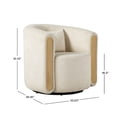 thumbnail image 6 of Walker Edison Modern Upholstered Swivel Barrel Armchair, Ivory, 6 of 15