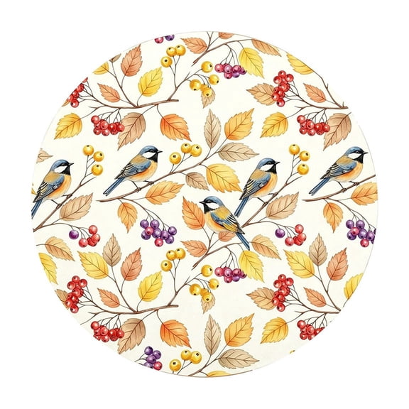 Fall Tablecloth, Round Pumpkins Maple Leaves Decorative Thanksgiving Table Cover for Kitchen Dining Picnic Tabletop Indoor Outdoor Party Decor D