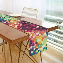 Yayeee Table Runner 70 inches Long Home Kitchen Dinning Party Decoration, Green Colorful Circles