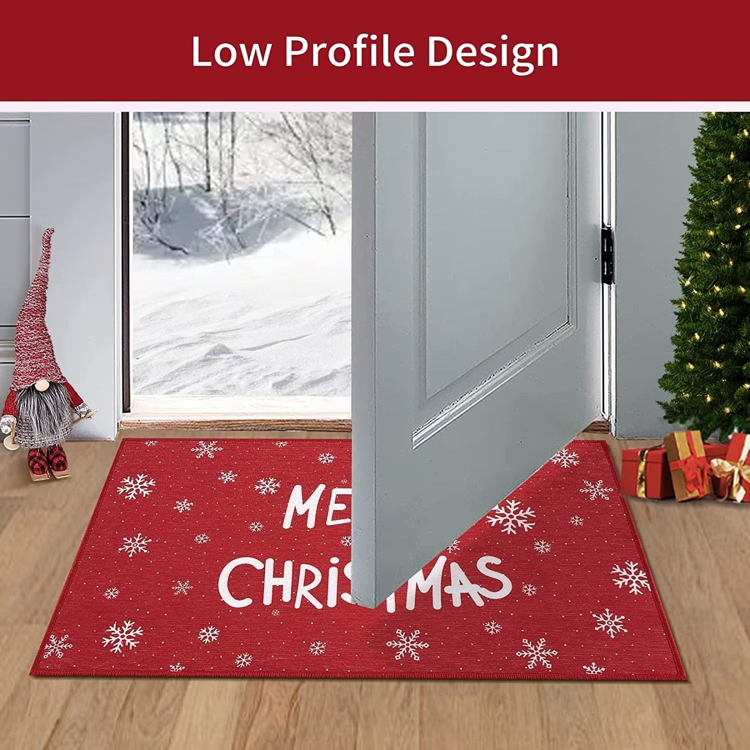  Doormat Indoor Entrance Xms Theme Non Slip Low-Profile Door Mat  Inside Outside Entryway Front Door Welcome Mats Shoe Scraper Snow Winter  House Decorative Christmas Tree : Patio, Lawn & Garden