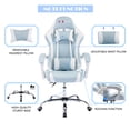 thumbnail image 3 of ALEAVIC Gaming Chair PU Leather Computer Chair with Headrest and Lumbar Support, Light Blue, 3 of 7