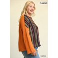 thumbnail image 3 of Novelty Knit And Solid Knit Mixed Loose Top - Pumpkin, 1XL, 3 of 11