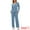 Blue, variant on DARING DIVA Women's 2-Piece Ribbed Knit Long Sleeve Pajama Sets S Blue