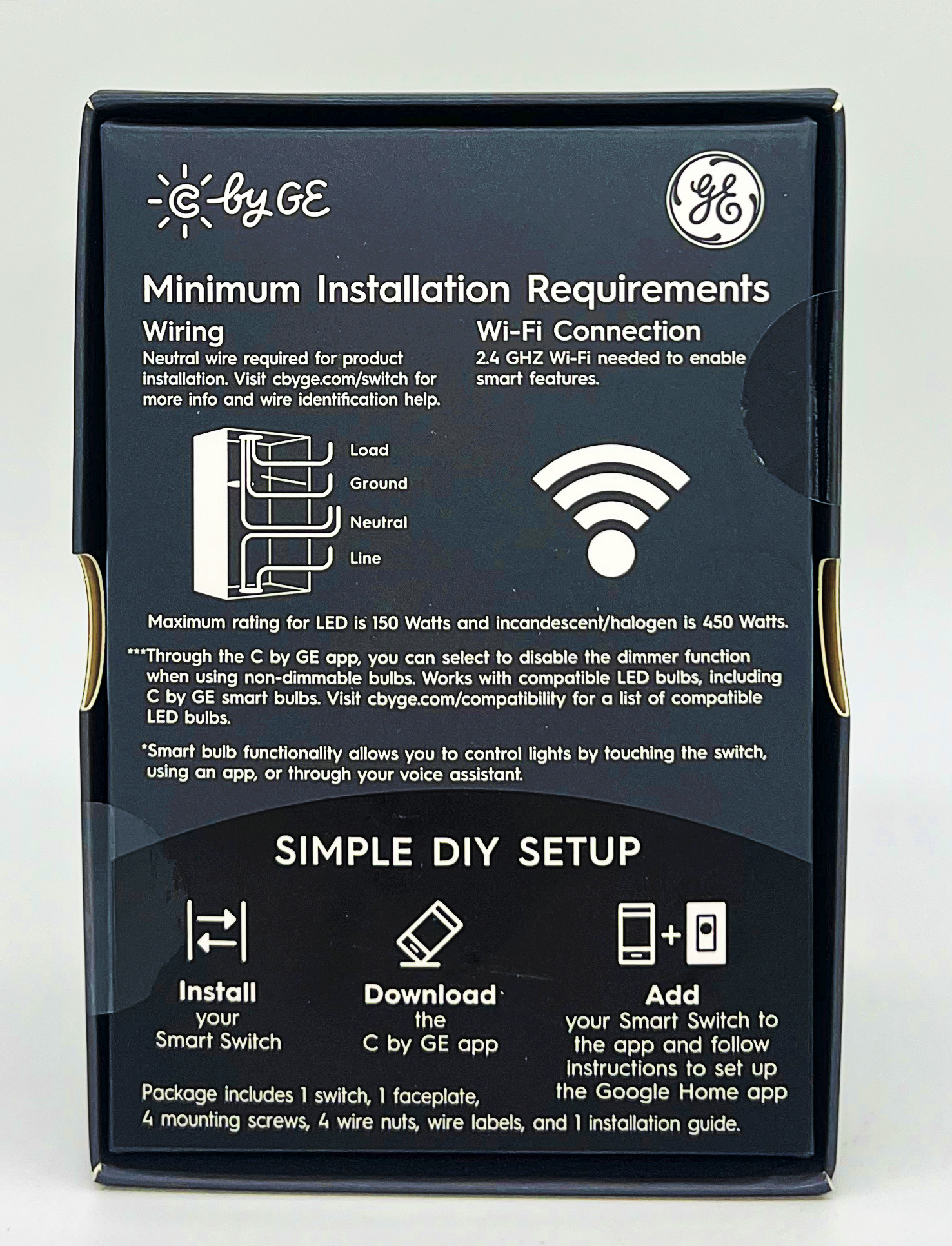 (Pack of 2) GE Smart Dimmer Light Switch, C by GE, Cync, Wire-Free, Battery-Powered, Bluetooth and Wi-Fi Enabled