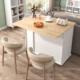 thumbnail image 3 of Rolling Kitchen Island with Drop Leaf, Kitchen Storage Cart with 3-Tier Pull Out Storage Cabinet, Portable Kitchen Island with Towel Rack/2 Drawers for Kitchen Dining Room, White, 3 of 9
