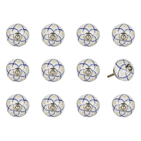 KNOB-IT VINTAGE HANDPAINTED CERAMIC KNOBS (12-Pack) K3609