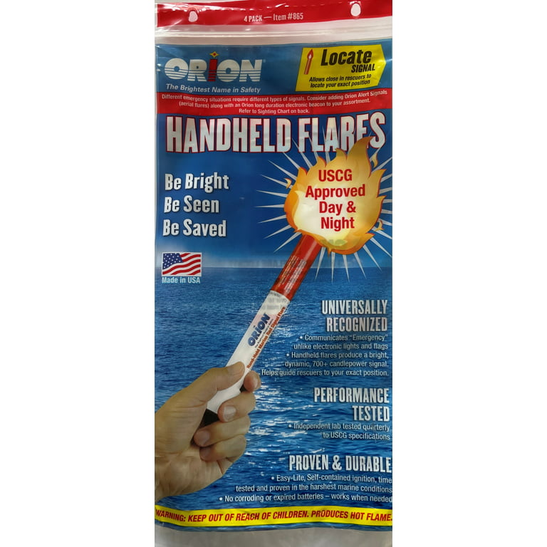 Orion Locate-4 Red Handheld Marine Boating Accessory Flares 4 Pack.