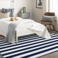 thumbnail image 4 of Stripe Area Rugs for Bedroom Living Room - 3x5 ft - Navy Blue Carpet for Home Decor - Stripe Patterned Decorative Indoor Small Rug - Washable & Soft & Non Slip & Low Pile (ZF&7502), 4 of 7