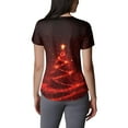 thumbnail image 4 of Women's Christmas Scrubs Top Cute Xmas Print Short Sleeve V Neck Christmas Soft Stretchy Holiday T Shirts, 4 of 6