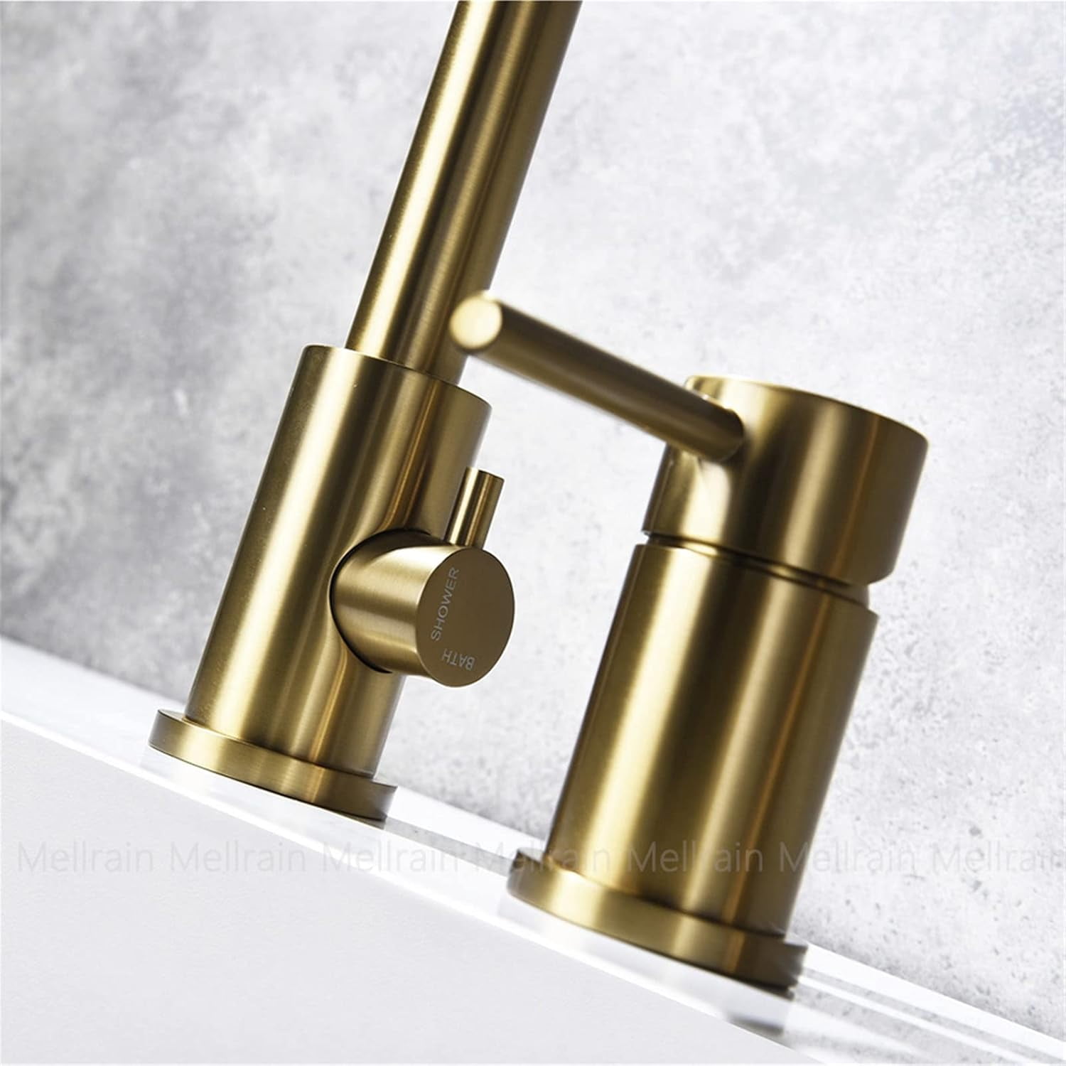 Modern Bathroom Faucet, 3 Holes Single Handle Bathtub Filler Faucet with Handheld Shower Waterfall Spout,Matte Black