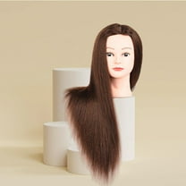 Manikin head hair doll Head Display Makeup Doll for Cutting Braiding Practice Makeup Exercises Hair Curling Winding .Head Hairdresser Training Dark Brown