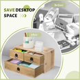 thumbnail image 6 of Washed White Wood Desk Organizer, Mini Desktop Organizer with Drawers, Tabletop Storage Organization for Home Office Supplies Vanity, No Assembly Required (3 Drawer), 6 of 16