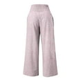 thumbnail image 5 of COSFO Boho Womens Pants High Elastic Waisted Pink Palazzo Casual Wide Leg Pants with Pocket Loose Pants, 5 of 5