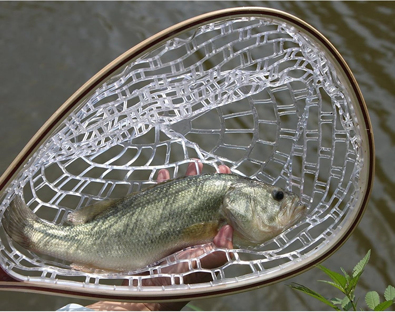 Fly Fishing Landing Net Trout Fishing Net, Soft Rubber Catch and Release Fish Net with Wooden Handle Frame, Gifts for Him
