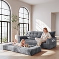 thumbnail image 4 of BEHOST 75.6" Chenille 3-Seater Sofa with Extra Deep Seats，Upholstered Couch with Side Storage & 2 Pillows, Cloud Sofa for Living Room，Dark Gray, 4 of 10