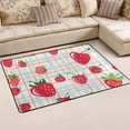 thumbnail image 6 of Ryvnso Strawberry on Plaid Pattern Area Floor Mats Large Nursery Rugs Non-Slip Carpets Doormat 36" x 24", 6 of 7