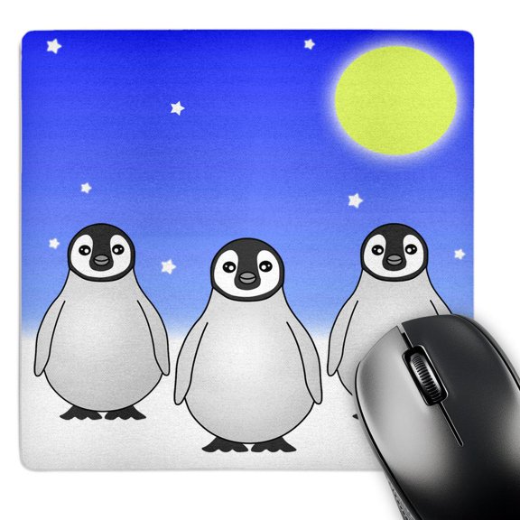 3dRose, Baby Emperor Penguins Snowy Day, MousePad