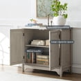 thumbnail image 7 of ANHDAH Vintage Solid Wood Buffet Cabinet - Natural Veneer, Water-Based Paint, 2 Doors & Shelves for Dining Room, Entryway Storage, 7 of 7